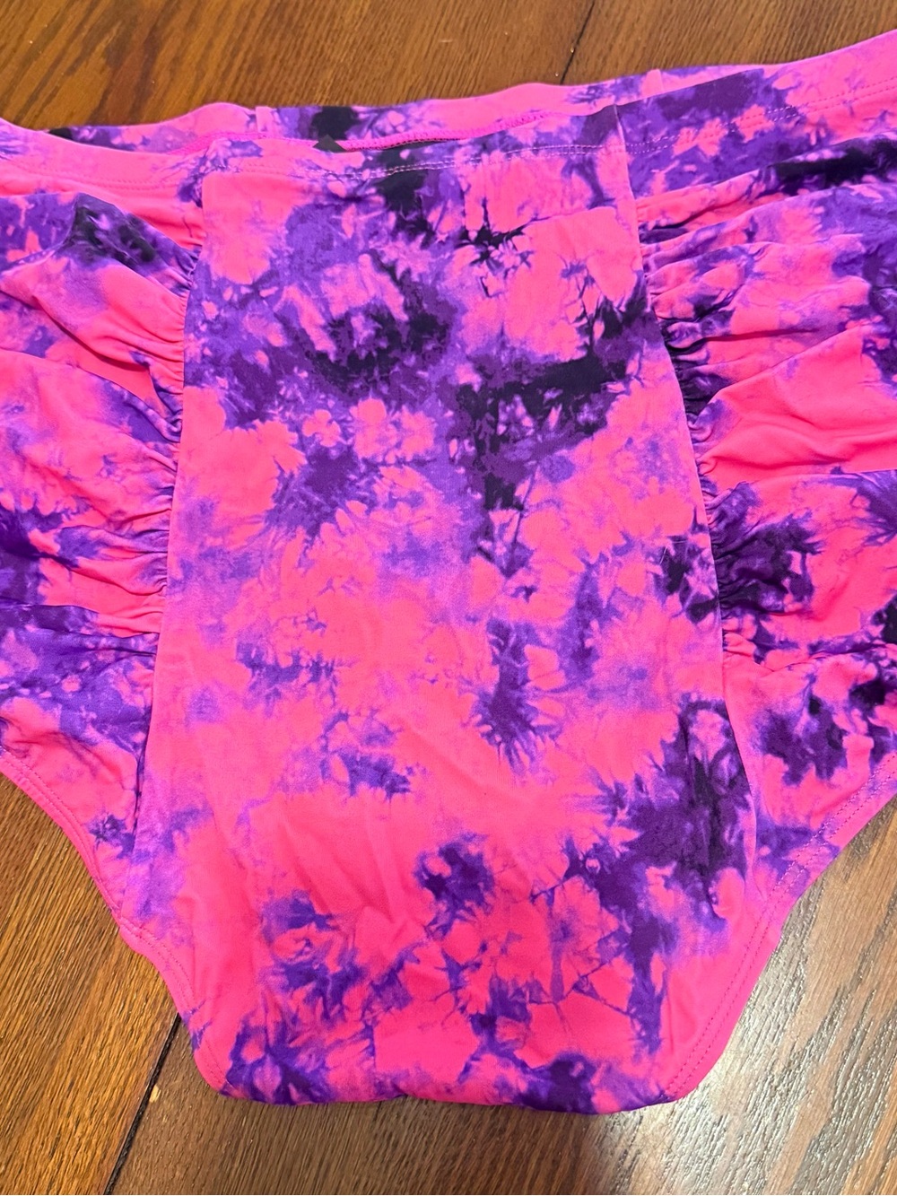 Women’s Plus Torrid High Waist Binkini Swim Bottoms Hot Pink Purple Tie Dye Sz 1 - Picture 2 of 4